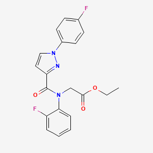 ethyl 2-(2-fluoro-N-[1-(4-fluorophenyl)pyrazole-3-carbonyl]anilino)acetate