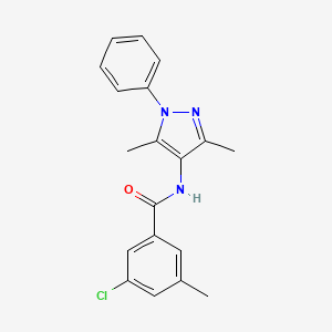 3-chloro-N-(3,5-dimethyl-1-phenylpyrazol-4-yl)-5-methylbenzamide