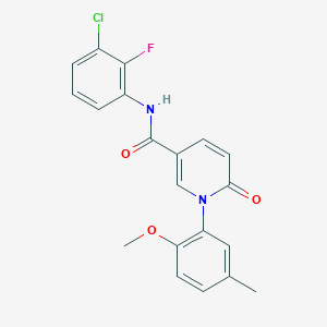 molecular formula C20H16ClFN2O3 B7661667 N-(3-chloro-2-fluorophenyl)-1-(2-methoxy-5-methylphenyl)-6-oxopyridine-3-carboxamide 