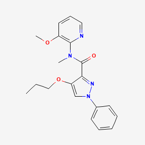 molecular formula C20H22N4O3 B7661682 N-(3-methoxypyridin-2-yl)-N-methyl-1-phenyl-4-propoxypyrazole-3-carboxamide 