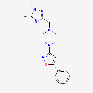 3-[4-[(5-methyl-1H-1,2,4-triazol-3-yl)methyl]piperazin-1-yl]-5-phenyl-1,2,4-oxadiazole