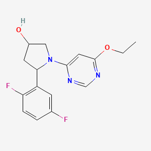 molecular formula C16H17F2N3O2 B7661701 5-(2,5-Difluorophenyl)-1-(6-ethoxypyrimidin-4-yl)pyrrolidin-3-ol 