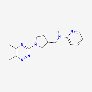 molecular formula C15H20N6 B7661709 N-[[1-(5,6-dimethyl-1,2,4-triazin-3-yl)pyrrolidin-3-yl]methyl]pyridin-2-amine 