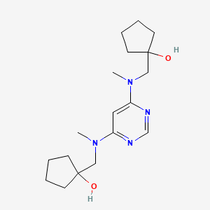 molecular formula C18H30N4O2 B7661716 1-[[[6-[(1-Hydroxycyclopentyl)methyl-methylamino]pyrimidin-4-yl]-methylamino]methyl]cyclopentan-1-ol 