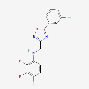 molecular formula C15H9ClF3N3O B7661730 N-[[5-(3-chlorophenyl)-1,2,4-oxadiazol-3-yl]methyl]-2,3,4-trifluoroaniline 