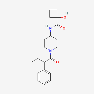 molecular formula C20H28N2O3 B7661737 1-hydroxy-N-[1-(2-phenylbutanoyl)piperidin-4-yl]cyclobutane-1-carboxamide 