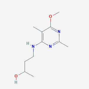 molecular formula C11H19N3O2 B7661744 4-[(6-Methoxy-2,5-dimethylpyrimidin-4-yl)amino]butan-2-ol 