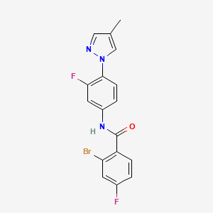 2-bromo-4-fluoro-N-[3-fluoro-4-(4-methylpyrazol-1-yl)phenyl]benzamide