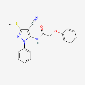 N-(4-cyano-5-methylsulfanyl-2-phenylpyrazol-3-yl)-2-phenoxyacetamide