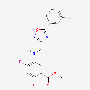 Methyl 5-[[5-(3-chlorophenyl)-1,2,4-oxadiazol-3-yl]methylamino]-2,4-difluorobenzoate