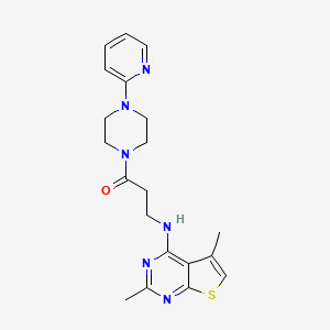 molecular formula C20H24N6OS B7661805 3-[(2,5-Dimethylthieno[2,3-d]pyrimidin-4-yl)amino]-1-(4-pyridin-2-ylpiperazin-1-yl)propan-1-one 