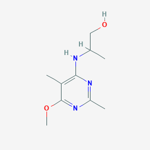 molecular formula C10H17N3O2 B7661836 2-[(6-Methoxy-2,5-dimethylpyrimidin-4-yl)amino]propan-1-ol 