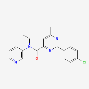 molecular formula C19H17ClN4O B7661885 2-(4-chlorophenyl)-N-ethyl-6-methyl-N-pyridin-3-ylpyrimidine-4-carboxamide 