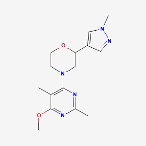 molecular formula C15H21N5O2 B7661913 4-(6-Methoxy-2,5-dimethylpyrimidin-4-yl)-2-(1-methylpyrazol-4-yl)morpholine 