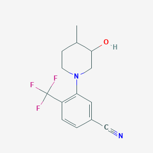 3-(3-Hydroxy-4-methylpiperidin-1-yl)-4-(trifluoromethyl)benzonitrile