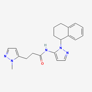 3-(2-methylpyrazol-3-yl)-N-[2-(1,2,3,4-tetrahydronaphthalen-1-yl)pyrazol-3-yl]propanamide