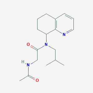 molecular formula C17H25N3O2 B7661972 2-acetamido-N-(2-methylpropyl)-N-(5,6,7,8-tetrahydroquinolin-8-yl)acetamide 