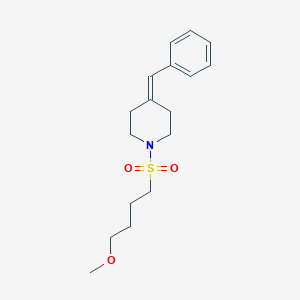 molecular formula C17H25NO3S B7661974 4-Benzylidene-1-(4-methoxybutylsulfonyl)piperidine 