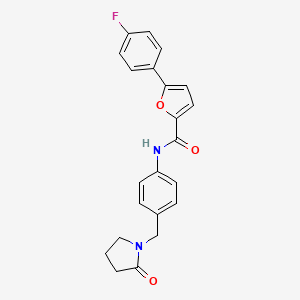 5-(4-fluorophenyl)-N-[4-[(2-oxopyrrolidin-1-yl)methyl]phenyl]furan-2-carboxamide