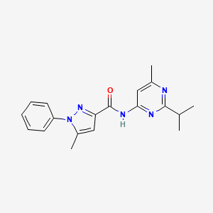 5-methyl-N-(6-methyl-2-propan-2-ylpyrimidin-4-yl)-1-phenylpyrazole-3-carboxamide