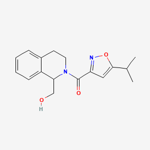 molecular formula C17H20N2O3 B7662040 [1-(hydroxymethyl)-3,4-dihydro-1H-isoquinolin-2-yl]-(5-propan-2-yl-1,2-oxazol-3-yl)methanone 