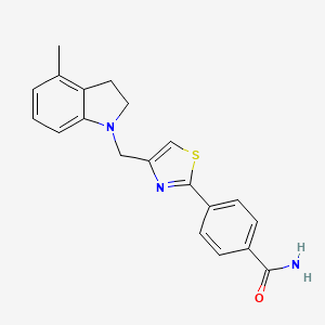 molecular formula C20H19N3OS B7662059 4-[4-[(4-Methyl-2,3-dihydroindol-1-yl)methyl]-1,3-thiazol-2-yl]benzamide 