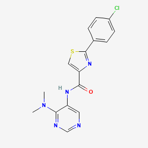 molecular formula C16H14ClN5OS B7662074 2-(4-chlorophenyl)-N-[4-(dimethylamino)pyrimidin-5-yl]-1,3-thiazole-4-carboxamide 