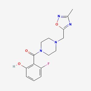 (2-Fluoro-6-hydroxyphenyl)-[4-[(3-methyl-1,2,4-oxadiazol-5-yl)methyl]piperazin-1-yl]methanone