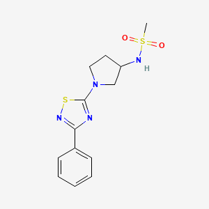 molecular formula C13H16N4O2S2 B7662112 N-[1-(3-phenyl-1,2,4-thiadiazol-5-yl)pyrrolidin-3-yl]methanesulfonamide 