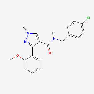 N-[(4-chlorophenyl)methyl]-3-(2-methoxyphenyl)-1-methylpyrazole-4-carboxamide