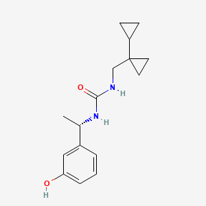 molecular formula C16H22N2O2 B7662135 1-[(1-cyclopropylcyclopropyl)methyl]-3-[(1S)-1-(3-hydroxyphenyl)ethyl]urea 