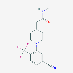 2-[1-[5-cyano-2-(trifluoromethyl)phenyl]piperidin-4-yl]-N-methylacetamide