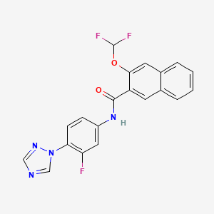 3-(difluoromethoxy)-N-[3-fluoro-4-(1,2,4-triazol-1-yl)phenyl]naphthalene-2-carboxamide