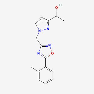 1-[1-[[5-(2-Methylphenyl)-1,2,4-oxadiazol-3-yl]methyl]pyrazol-3-yl]ethanol