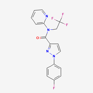 1-(4-fluorophenyl)-N-pyridin-2-yl-N-(2,2,2-trifluoroethyl)pyrazole-3-carboxamide