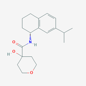 4-hydroxy-N-[(1R)-7-propan-2-yl-1,2,3,4-tetrahydronaphthalen-1-yl]oxane-4-carboxamide