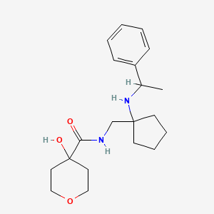 4-hydroxy-N-[[1-(1-phenylethylamino)cyclopentyl]methyl]oxane-4-carboxamide