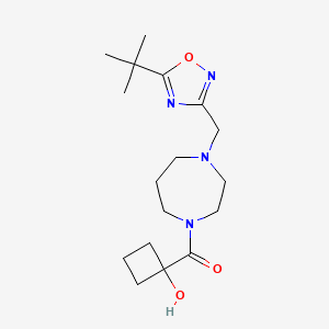 [4-[(5-Tert-butyl-1,2,4-oxadiazol-3-yl)methyl]-1,4-diazepan-1-yl]-(1-hydroxycyclobutyl)methanone