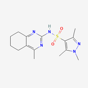 1,3,5-trimethyl-N-(4-methyl-5,6,7,8-tetrahydroquinazolin-2-yl)pyrazole-4-sulfonamide