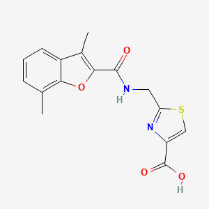 2-[[(3,7-Dimethyl-1-benzofuran-2-carbonyl)amino]methyl]-1,3-thiazole-4-carboxylic acid