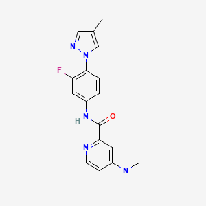 4-(dimethylamino)-N-[3-fluoro-4-(4-methylpyrazol-1-yl)phenyl]pyridine-2-carboxamide