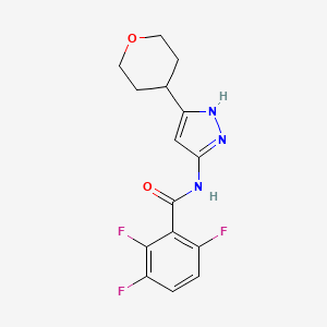 2,3,6-trifluoro-N-[5-(oxan-4-yl)-1H-pyrazol-3-yl]benzamide