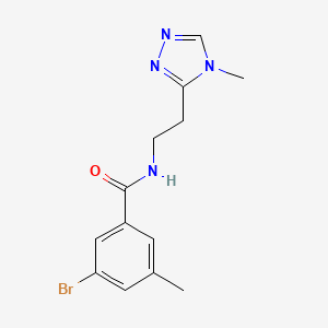 3-bromo-5-methyl-N-[2-(4-methyl-1,2,4-triazol-3-yl)ethyl]benzamide