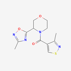 [3-(3-Methyl-1,2,4-oxadiazol-5-yl)morpholin-4-yl]-(3-methyl-1,2-thiazol-4-yl)methanone