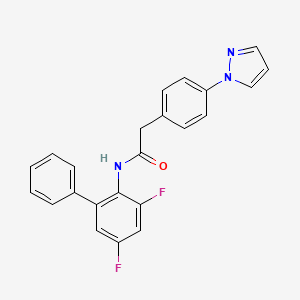 N-(2,4-difluoro-6-phenylphenyl)-2-(4-pyrazol-1-ylphenyl)acetamide