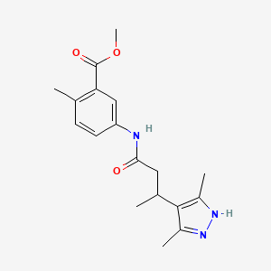 methyl 5-[3-(3,5-dimethyl-1H-pyrazol-4-yl)butanoylamino]-2-methylbenzoate