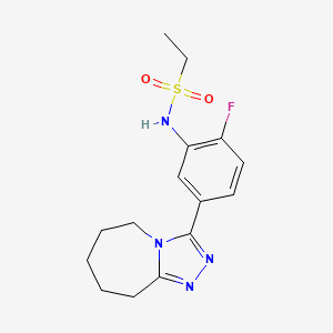 N-[2-fluoro-5-(6,7,8,9-tetrahydro-5H-[1,2,4]triazolo[4,3-a]azepin-3-yl)phenyl]ethanesulfonamide