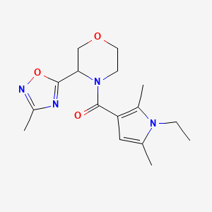 (1-Ethyl-2,5-dimethylpyrrol-3-yl)-[3-(3-methyl-1,2,4-oxadiazol-5-yl)morpholin-4-yl]methanone