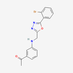 molecular formula C17H14BrN3O2 B7662985 1-[3-[[5-(2-Bromophenyl)-1,3,4-oxadiazol-2-yl]methylamino]phenyl]ethanone 