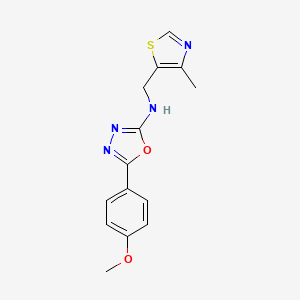 5-(4-methoxyphenyl)-N-[(4-methyl-1,3-thiazol-5-yl)methyl]-1,3,4-oxadiazol-2-amine